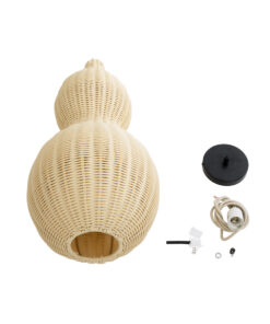 GLOBOSTAR® KINGSTOWN 02168 Boho Κρεμαστό Φωτιστικό Οροφής με Ντουί 1 x E27 AC 220-240V IP20 - Μπεζ - Μ30 x Π30 x Υ60cm 20 02168 10