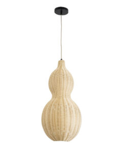 GLOBOSTAR® KINGSTOWN 02168 Boho Κρεμαστό Φωτιστικό Οροφής με Ντουί 1 x E27 AC 220-240V IP20 - Μπεζ - Μ30 x Π30 x Υ60cm 14 02168 4