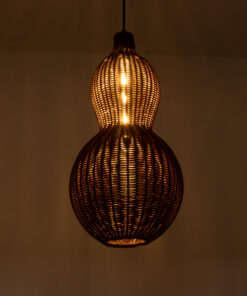 Alternative view of GLOBOSTAR® KINGSTOWN 02169 Boho Κρεμαστό Φωτιστικό Οροφής με Ντουί 1 x E27 AC 220-240V IP20 - Καφέ - Μ30 x Π30 x Υ60cm