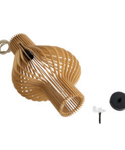 GLOBOSTAR® SCANDINAVIA 02172 Boho Κρεμαστό Φωτιστικό Οροφής με Ντουί 1 x E27 AC 220-240V IP20 - Μπεζ Καφέ - Μ32 x Π32 x Υ56cm 22 02172 11