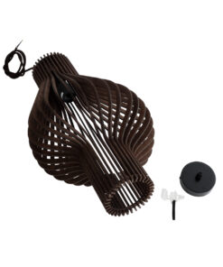 GLOBOSTAR® MIHIRO 02173 Boho Κρεμαστό Φωτιστικό Οροφής με Ντουί 1 x E27 AC 220-240V IP20 - Καφέ - Μ32 x Π32 x Υ56cm 22 02173 11