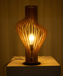 Alternative view of GloboStar® MIHIRO 02176 Boho Επιτραπέζιο Φωτιστικό Πορτατίφ Μονόφωτο 1 x E27 IP20 Καφέ Ξύλο με Μαύρο Μέταλλο - Μ33 x Π33 x Υ57cm