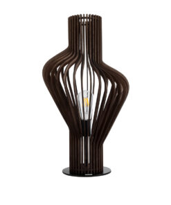 GloboStar® GloboStar® MIHIRO 02177 Boho Επιτραπέζιο Φωτιστικό Πορτατίφ Μονόφωτο 1 x E27 IP20 Καφέ Ξύλο με Μαύρο Μέταλλο - Μ33 x Π33 x Υ57cm