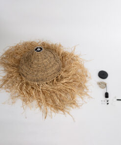 GLOBOSTAR® PORTOFERRAIO 02185 Boho Κρεμαστό Φωτιστικό Οροφής με Ντουί 1 x E27 AC 220-240V IP20 - Μπεζ - Μ50 x Π50 x Υ80cm 19 02185 10