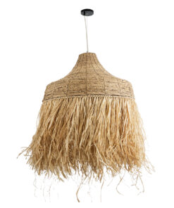 GLOBOSTAR® PORTOFERRAIO 02186 Boho Κρεμαστό Φωτιστικό Οροφής με Ντουί 1 x E27 AC 220-240V IP20 - Μπεζ - Μ80 x Π80 x Υ120cm 15 02186 4