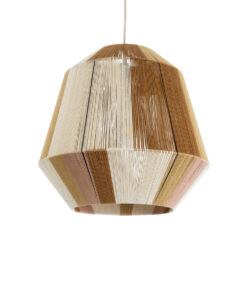 GloboStar® GLOBOSTAR® SALERNO 02187 Boho Κρεμαστό Φωτιστικό Οροφής με Ντουί 1 x E27 AC 220-240V IP20 - Μπεζ & Καφέ - Μ50 x Π50 x Υ50cm