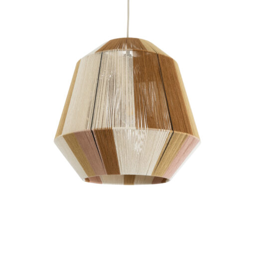 GloboStar® GLOBOSTAR® SALERNO 02187 Boho Κρεμαστό Φωτιστικό Οροφής με Ντουί 1 x E27 AC 220-240V IP20 - Μπεζ & Καφέ - Μ50 x Π50 x Υ50cm