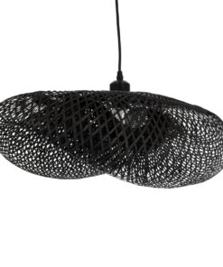 GLOBOSTAR® MEXICO 02201 Boho Κρεμαστό Φωτιστικό Οροφής με Ντουί 1 x E27 AC 220-240V IP20 - Μαύρο - Μ65 x Π45 x Υ18cm 15 02201 5