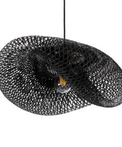 GLOBOSTAR® MEXICO 02201 Boho Κρεμαστό Φωτιστικό Οροφής με Ντουί 1 x E27 AC 220-240V IP20 - Μαύρο - Μ65 x Π45 x Υ18cm 16 02201 6