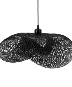 GLOBOSTAR® MEXICO 02201 Boho Κρεμαστό Φωτιστικό Οροφής με Ντουί 1 x E27 AC 220-240V IP20 - Μαύρο - Μ65 x Π45 x Υ18cm 17 02201 7