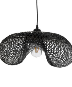 GLOBOSTAR® MEXICO 02201 Boho Κρεμαστό Φωτιστικό Οροφής με Ντουί 1 x E27 AC 220-240V IP20 - Μαύρο - Μ65 x Π45 x Υ18cm 19 02201 9