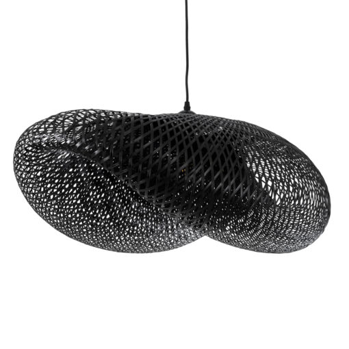 GloboStar® GLOBOSTAR® MEXICO 02202 Boho Κρεμαστό Φωτιστικό Οροφής με Ντουί 1 x E27 AC 220-240V IP20 - Μαύρο - Μ85 x Π50 x Υ30cm