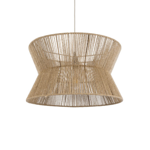 GloboStar® GLOBOSTAR® BISBEE 02204 Boho Κρεμαστό Φωτιστικό Οροφής με Ντουί 1 x E27 AC 220-240V IP20 - Μπεζ - Μ50 x Π50 x Υ28cm