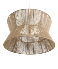 GLOBOSTAR® BISBEE 02205 Boho Κρεμαστό Φωτιστικό Οροφής με Ντουί 1 x E27 AC 220-240V IP20 - Μπεζ - Μ80 x Π80 x Υ48cm 15 02205 6