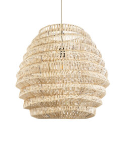 GloboStar® GLOBOSTAR® OREGON 02206 Boho Κρεμαστό Φωτιστικό Οροφής με Ντουί 1 x E27 AC 220-240V IP20 - Μπεζ - Μ60 x Π60 x Υ56cm