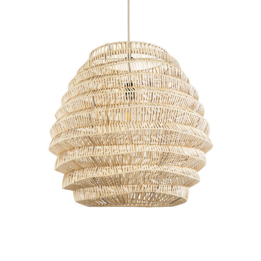 GloboStar® GLOBOSTAR® OREGON 02206 Boho Κρεμαστό Φωτιστικό Οροφής με Ντουί 1 x E27 AC 220-240V IP20 - Μπεζ - Μ60 x Π60 x Υ56cm