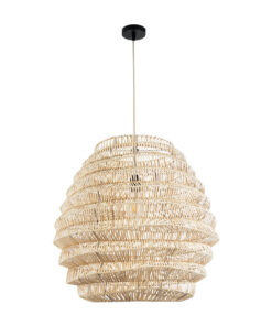 GLOBOSTAR® OREGON 02206 Boho Κρεμαστό Φωτιστικό Οροφής με Ντουί 1 x E27 AC 220-240V IP20 - Μπεζ - Μ60 x Π60 x Υ56cm 13 02206 4