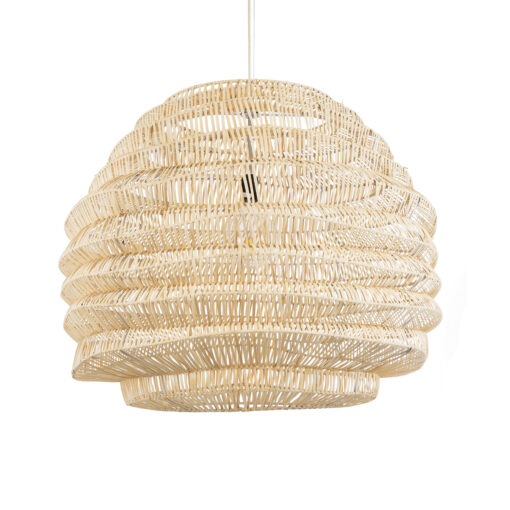 GloboStar® GLOBOSTAR® OREGON 02207 Boho Κρεμαστό Φωτιστικό Οροφής με Ντουί 1 x E27 AC 220-240V IP20 - Μπεζ - Μ80 x Π80 x Υ65cm