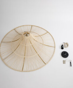 GLOBOSTAR® PALERMO 02209 Boho Κρεμαστό Φωτιστικό Οροφής με Ντουί 1 x E27 AC 220-240V IP20 - Μπεζ - Μ100 x Π100 x Υ30cm 20 02209 10