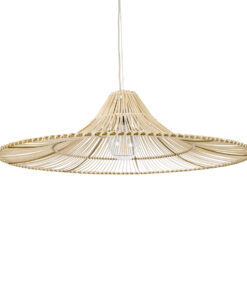 GloboStar® GLOBOSTAR® PALERMO 02209 Boho Κρεμαστό Φωτιστικό Οροφής με Ντουί 1 x E27 AC 220-240V IP20 - Μπεζ - Μ100 x Π100 x Υ30cm