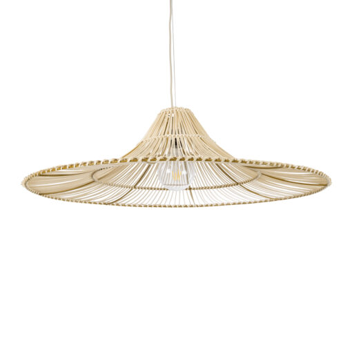 GloboStar® GLOBOSTAR® PALERMO 02209 Boho Κρεμαστό Φωτιστικό Οροφής με Ντουί 1 x E27 AC 220-240V IP20 - Μπεζ - Μ100 x Π100 x Υ30cm