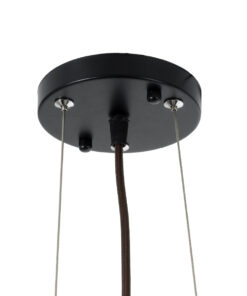 GLOBOSTAR® CORSICA 02216 Boho Κρεμαστό Φωτιστικό Οροφής με Ντουί 1 x E27 AC 220-240V IP20 - Μαύρο & Μπεζ - Μ70 x Π70 x Υ35cm 21 02216 10