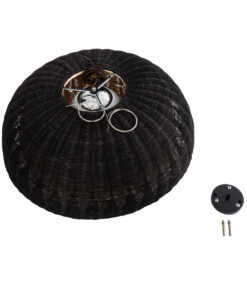 GLOBOSTAR® CORSICA 02216 Boho Κρεμαστό Φωτιστικό Οροφής με Ντουί 1 x E27 AC 220-240V IP20 - Μαύρο & Μπεζ - Μ70 x Π70 x Υ35cm 22 02216 11