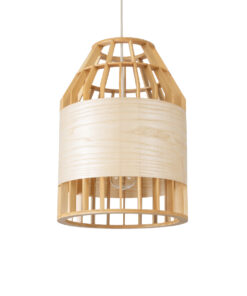 GloboStar® GLOBOSTAR® GALIA 02219 Boho Κρεμαστό Φωτιστικό Οροφής με Ντουί 1 x E27 AC 220-240V IP20 - Μπεζ & Καφέ - Μ30 x Π30 x Υ40cm