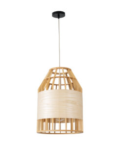 GLOBOSTAR® GALIA 02219 Boho Κρεμαστό Φωτιστικό Οροφής με Ντουί 1 x E27 AC 220-240V IP20 - Μπεζ & Καφέ - Μ30 x Π30 x Υ40cm 14 02219 4