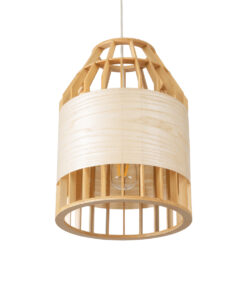 GLOBOSTAR® GALIA 02219 Boho Κρεμαστό Φωτιστικό Οροφής με Ντουί 1 x E27 AC 220-240V IP20 - Μπεζ & Καφέ - Μ30 x Π30 x Υ40cm 16 02219 6