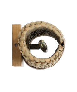 GloboStar® GUAVA 02222 Boho Επιτοίχιο Φωτιστικό Απλίκα Δίφωτο 2 x G9 IP20 Μπεζ Ξύλο με Καφέ Δέρμα - Μ11 x Π13 x Υ30cm 12 02222 6