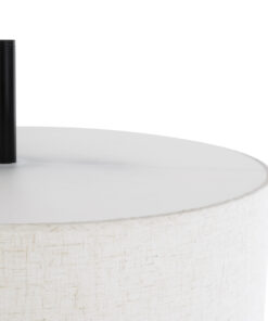 GloboStar® MARIGOLD 02228 Μοντέρνο Επιδαπέδιο Φωτιστικό Τρίφωτο 3 x E27 IP20 Μαύρο Αλουμίνιο με Λευκό Ύφασμα - Μ46 x Π46 x Υ160cm 15 02228 6