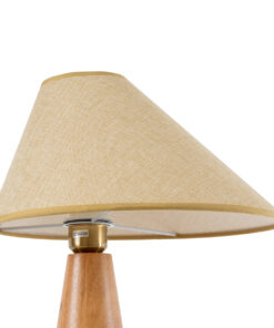 GloboStar® KAUAI 02229 Boho Επιτραπέζιο Φωτιστικό Πορτατίφ Μονόφωτο 1 x E27 IP20 Μπεζ Ξύλο με Μπεζ Ύφασμα - Μ38 x Π30 x Υ48cm 12 02229 5