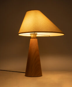 GloboStar® KAUAI 02229 Boho Επιτραπέζιο Φωτιστικό Πορτατίφ Μονόφωτο 1 x E27 IP20 Μπεζ Ξύλο με Μπεζ Ύφασμα - Μ38 x Π30 x Υ48cm 15 02229 8