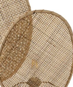 GloboStar® AZUL 02231 Boho Επιτραπέζιο Φωτιστικό Πορτατίφ Διφωτο 2 x E27 IP20 Μπεζ & Καφέ Ξύλο με Μαύρο Μέταλλο - Μ45 x Π11 x Υ75cm 15 02231 7