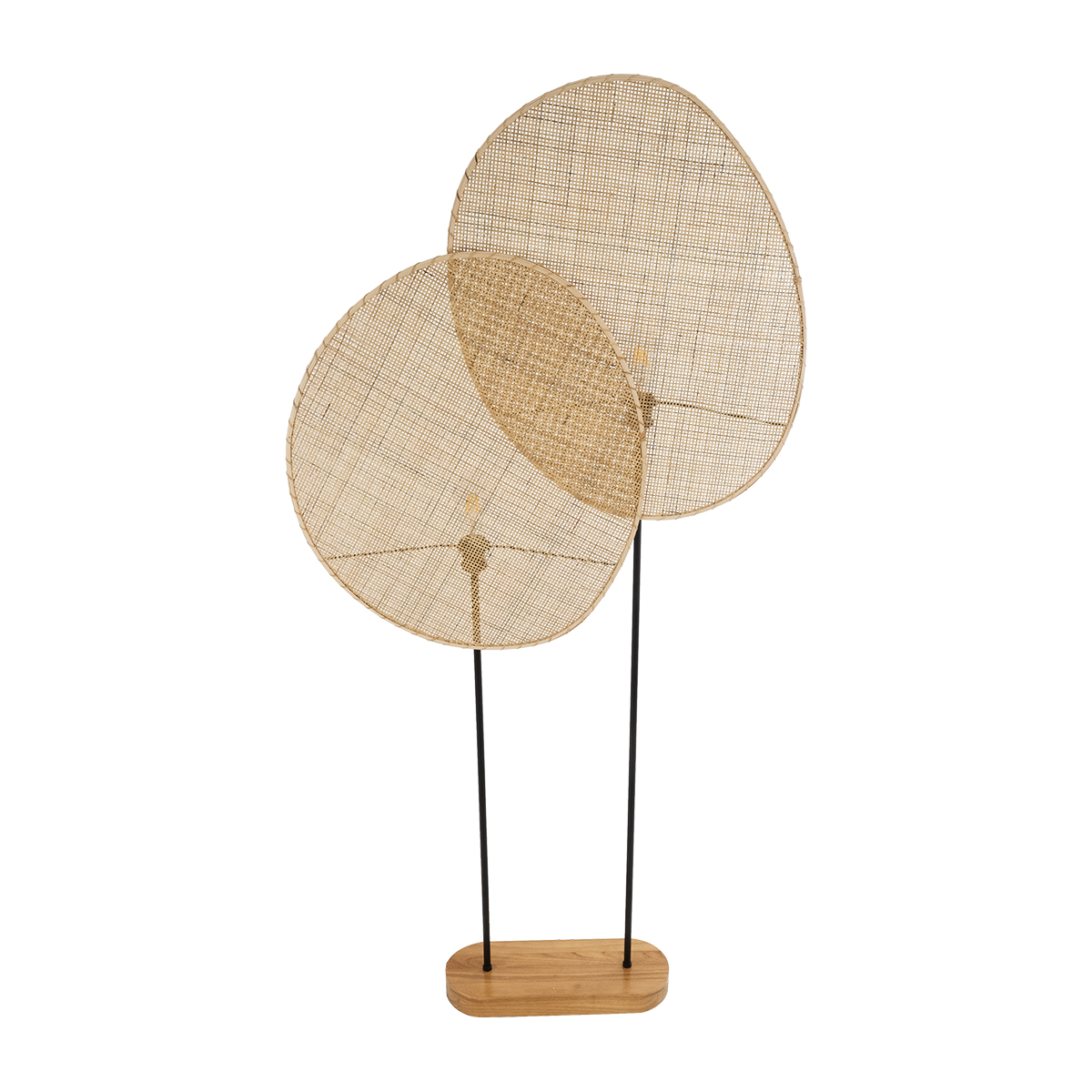 GloboStar® AZUL 02232 Boho Επιδαπέδιο Φωτιστικό Διφωτο 2 x E27 IP20 Μπεζ Ξύλο με Μαύρο Μέταλλο - Μ90 x Π17 x Υ170cm 6 GloboStar® AZUL 02232 Boho Επιδαπέδιο Φωτιστικό Διφωτο 2 x E27 IP20 Μπεζ Ξύλο με Μαύρο Μέταλλο - Μ90 x Π17 x Υ170cm - Image 4