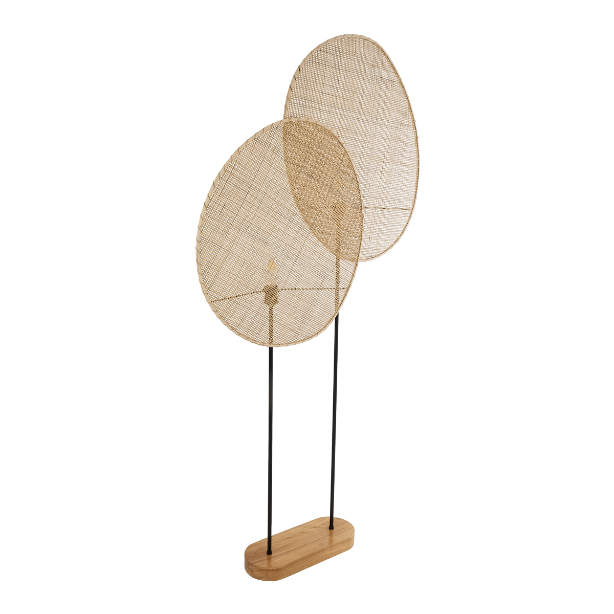 GloboStar® AZUL 02232 Boho Επιδαπέδιο Φωτιστικό Διφωτο 2 x E27 IP20 Μπεζ Ξύλο με Μαύρο Μέταλλο - Μ90 x Π17 x Υ170cm 7 GloboStar® AZUL 02232 Boho Επιδαπέδιο Φωτιστικό Διφωτο 2 x E27 IP20 Μπεζ Ξύλο με Μαύρο Μέταλλο - Μ90 x Π17 x Υ170cm - Image 5