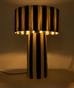 Alternative view of GloboStar® NASSAU 02234 Boho Επιτραπέζιο Φωτιστικό Πορτατίφ Μονόφωτο 1 x E27 IP20 Μπεζ & Μαύρη Raffia - Μ37 x Π37 x Υ55cm