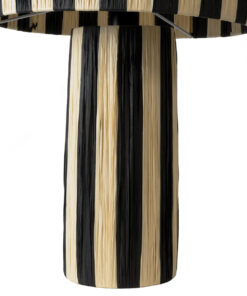 GloboStar® NASSAU 02234 Boho Επιτραπέζιο Φωτιστικό Πορτατίφ Μονόφωτο 1 x E27 IP20 Μπεζ & Μαύρη Raffia - Μ37 x Π37 x Υ55cm 11 02234 6