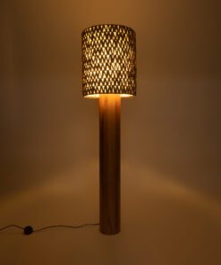 Alternative view of GloboStar® NIIHAU 02237 Μοντέρνο Επιδαπέδιο Φωτιστικό Μονόφωτο 1 x E27 IP20 Καφέ Ξύλο - Μ43 x Π43 x Υ160cm