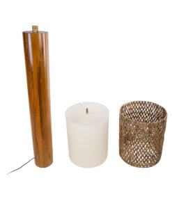 GloboStar® NIIHAU 02237 Μοντέρνο Επιδαπέδιο Φωτιστικό Μονόφωτο 1 x E27 IP20 Καφέ Ξύλο - Μ43 x Π43 x Υ160cm 17 02237 9