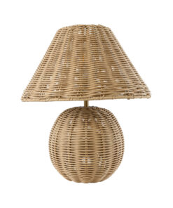 Alternative view of GloboStar® PERU 02239 Boho Επιτραπέζιο Φωτιστικό Πορτατίφ Μονόφωτο 1 x E27 IP20 Μπεζ Ξύλο - Μ40 x Π40 x Υ45cm