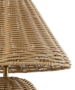 GloboStar® PERU 02239 Boho Επιτραπέζιο Φωτιστικό Πορτατίφ Μονόφωτο 1 x E27 IP20 Μπεζ Ξύλο - Μ40 x Π40 x Υ45cm 11 02239 5