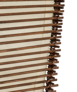 GloboStar® PALMA 02273 Boho Επιδαπέδιο Φωτιστικό Δίφωτο 2 x E27 IP20 Καφέ Ξύλο με Μπεζ Ύφασμα - Μ34 x Π34 x Υ130cm 12 02273 6