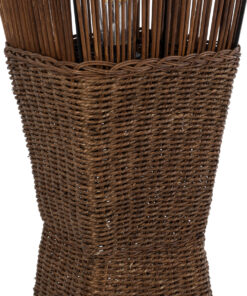 GloboStar® PALMA 02275 Boho Επιδαπέδιο Φωτιστικό Δίφωτο 2 x E27 IP20 Καφέ Ξύλο - Μ30 x Π30 x Υ130cm 12 02275 6