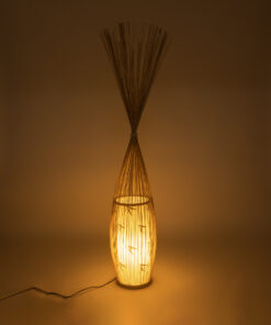 Alternative view of GloboStar® PORTONOVO S-02276 Boho Επιδαπέδιο Φωτιστικό Μονόφωτο 1 x E27 IP20 Μπεζ Ξύλο με Λευκό Ύφασμα - Μ35 x Π35 x Υ165cm