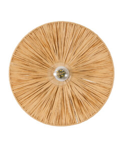 GloboStar® COLOMBO 02277 Boho Επιτοίχιο Φωτιστικό Απλίκα Μονόφωτο 1 x E27 IP20 Μπεζ Raffia - Μ40 x Π40 x Υ9cm 12 02277 4
