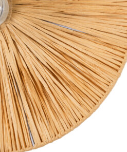 GloboStar® COLOMBO 02277 Boho Επιτοίχιο Φωτιστικό Απλίκα Μονόφωτο 1 x E27 IP20 Μπεζ Raffia - Μ40 x Π40 x Υ9cm 13 02277 5