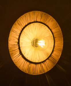 Alternative view of GloboStar® COLOMBO 02278 Boho Επιτοίχιο Φωτιστικό Απλίκα Μονόφωτο 1 x E27 IP20 Μπεζ Raffia - Μ40 x Π40 x Υ9cm