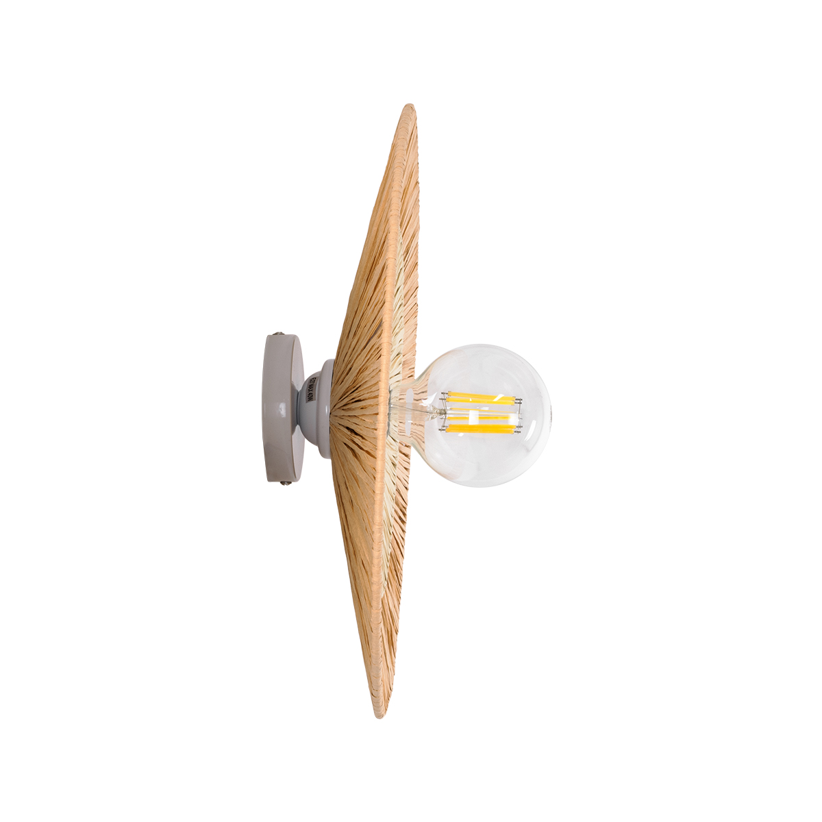 GloboStar® COLOMBO 02278 Boho Επιτοίχιο Φωτιστικό Απλίκα Μονόφωτο 1 x E27 IP20 Μπεζ Raffia - Μ40 x Π40 x Υ9cm 5 GloboStar® COLOMBO 02278 Boho Επιτοίχιο Φωτιστικό Απλίκα Μονόφωτο 1 x E27 IP20 Μπεζ Raffia - Μ40 x Π40 x Υ9cm - Image 3